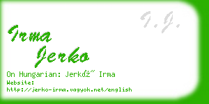 irma jerko business card